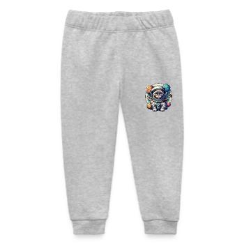 Little cute cat as astronaut spaceman - Baby Organic Sweatpants by Stanley/Stella - heather grey - Front