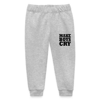 Make boys cry - Baby Organic Jogginghose Baby Tumbler von Stanley/Stella - Grau meliert - Vorne