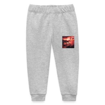 A café at the edge of the world - Baby Organic Sweatpants by Stanley/Stella - heather grey - Front