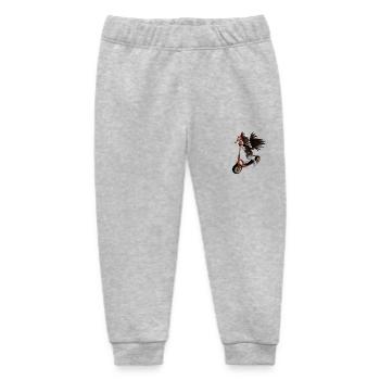 Geier fährt auf einem Roller - Baby Organic Jogginghose Baby Tumbler von Stanley/Stella - Grau meliert - Vorne