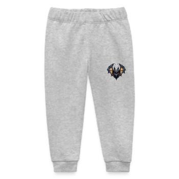 Wild angry pugnacious combative motivational bat - Baby Organic Sweatpants by Stanley/Stella - heather grey - Front