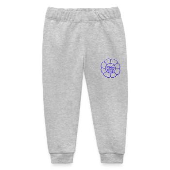 Flower Peep Nasty Mean Cool Grin Naughty Face - Baby Organic Sweatpants by Stanley/Stella - heather grey - Front