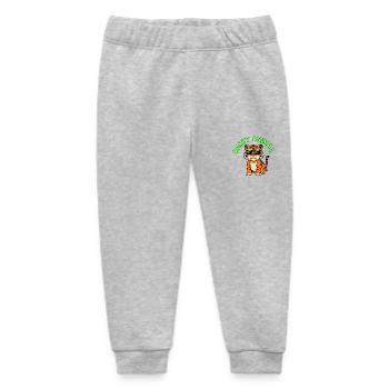 Whimsical Sunglasses-wearing Tiger - Baby Organic Sweatpants by Stanley/Stella - heather grey - Front