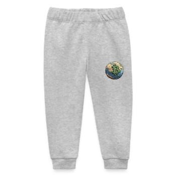 Bitcoin Earth: The currency of a networked world! - Baby Organic Sweatpants by Stanley/Stella - heather grey - Front