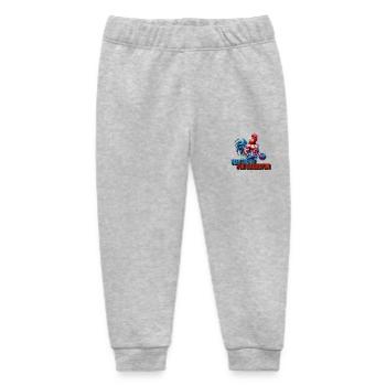 Broiler Chicken for Growth Gym Saying - Baby Organic Sweatpants by Stanley/Stella - heather grey - Front