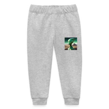 Green Alien - Baby Organic Sweatpants by Stanley/Stella - heather grey - Front