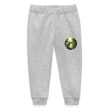 Kingfisher sits by stream - Baby Organic Sweatpants by Stanley/Stella - heather grey - Front