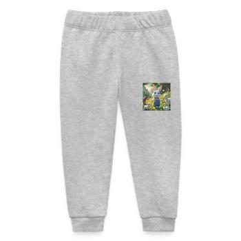 The Curious Rabbit’s Magical Meadow - Baby Organic Sweatpants by Stanley/Stella - heather grey - Front