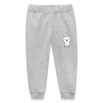 A happy kitten - Baby Organic Sweatpants by Stanley/Stella - heather grey - Front