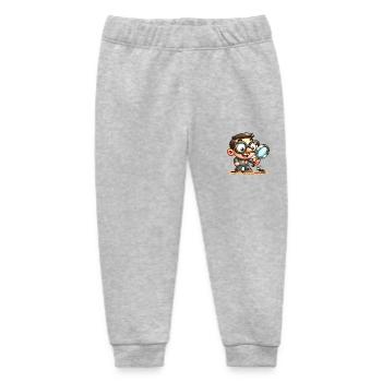 Ein kleiner Entdecker mit der Lupe - Baby Organic Jogginghose Baby Tumbler von Stanley/Stella - Grau meliert - Vorne