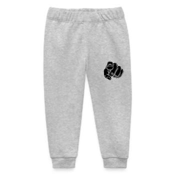 Zeigefinger mit Vector Hand - Baby Organic Jogginghose Baby Tumbler von Stanley/Stella - Grau meliert - Vorne