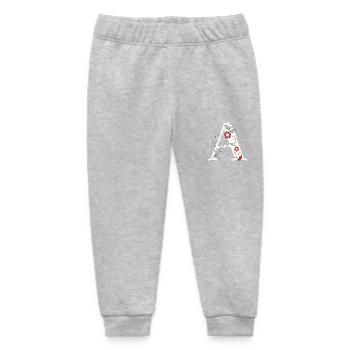 Letter A Monogram Retro - Baby Organic Sweatpants by Stanley/Stella - heather grey - Front
