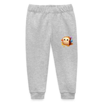 Bread Toast Sandwich Cute Face Baker - Baby Organic Sweatpants by Stanley/Stella - heather grey - Front