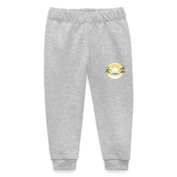 White Lotus Flower - Floral Summer Design - Baby Organic Sweatpants by Stanley/Stella - heather grey - Front