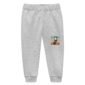 Classic Flip Phone Vintage Mobile Phone Cell Phone - Baby Organic Sweatpants by Stanley/Stella - heather grey - Front