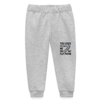 Classic Flip Phone Vintage Mobile Phone Cell Phone - Baby Organic Sweatpants by Stanley/Stella - heather grey - Front