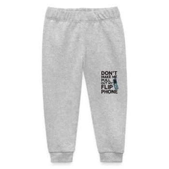 Classic Flip Phone Vintage Mobile Phone Cell Phone - Baby Organic Sweatpants by Stanley/Stella - heather grey - Front