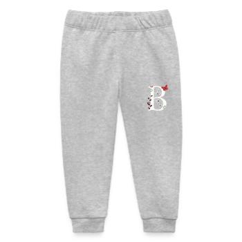 Letter B Monogram Retro - Baby Organic Sweatpants by Stanley/Stella - heather grey - Front