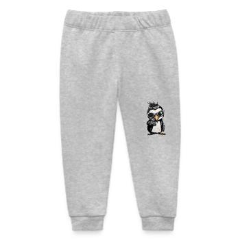 Cool Punk Rock Penguin Adorable Animal - Baby Organic Sweatpants by Stanley/Stella - heather grey - Front