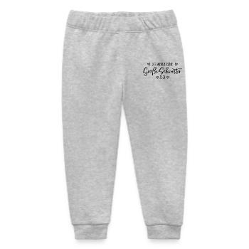 Ich werde eine große Schwester 2026 - Baby Organic Jogginghose Baby Tumbler von Stanley/Stella - Grau meliert - Vorne