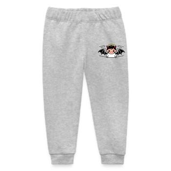 Engel Teufel Baby Kind Heilgenschein Hörner Flügel - Baby Organic Jogginghose Baby Tumbler von Stanley/Stella - Grau meliert - Vorne