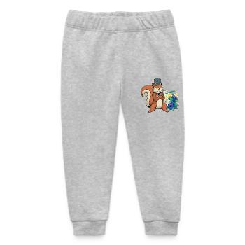 Tyrolean Squirrel Tyrol Flowers Nature Child - Baby Organic Sweatpants by Stanley/Stella - heather grey - Front