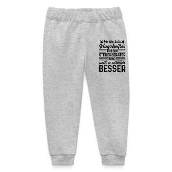 Steuerberater lustiger Spruch kein Klugscheißer - Baby Organic Jogginghose Baby Tumbler von Stanley/Stella - Grau meliert - Vorne