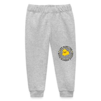 Squeaky Duck, Life is better with Rubber Ducks - Baby Organic Sweatpants by Stanley/Stella - heather grey - Front