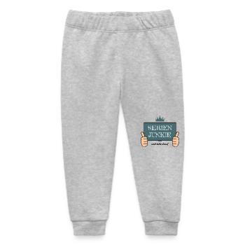 Series junkie and proud of it with a crown - Baby Organic Sweatpants by Stanley/Stella - heather grey - Front
