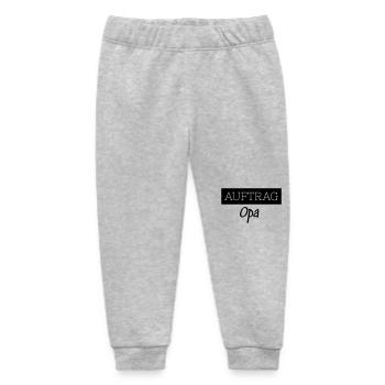 Commander un cadeau drôle de famille de grand-père - Pantalon de jogging bébé bio Stanley/Stella - gris chiné - Devant