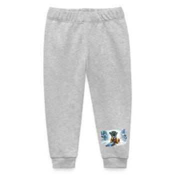 Boxer in wintry snowy landscape - Baby Organic Sweatpants by Stanley/Stella - heather grey - Front