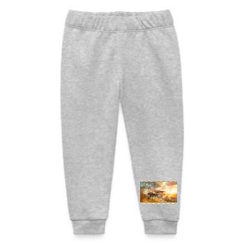 Retro-Muscle-Car in kinoreifer Action - Baby Organic Jogginghose Baby Tumbler von Stanley/Stella - Grau meliert - Vorne