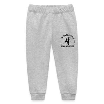 Humour de monteur de lignes Incroyablement bon travail Travail d’électricité - Pantalon de jogging bébé bio Stanley/Stella - gris chiné - Devant