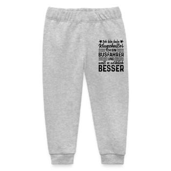 Busfahrer lustiger Spruch bin kein Klugscheißer - Baby Organic Jogginghose Baby Tumbler von Stanley/Stella - Grau meliert - Vorne