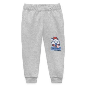 I Tried to be Nice Xmas Cat - Baby Organic Sweatpants by Stanley/Stella - heather grey - Front