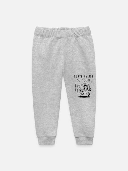 I Hate My Job So Much - Baby Organic Sweatpants by Stanley/Stella - heather grey