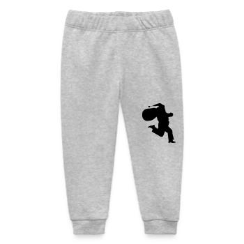 Santa Claus is running - Baby Organic Jogginghose Baby Tumbler von Stanley/Stella - Grau meliert - Vorne