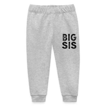 Big Sis Big Sister Gift - Baby Organic Sweatpants by Stanley/Stella - heather grey - Front