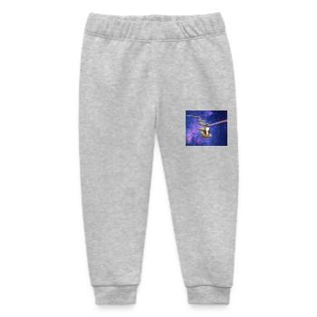 Cute tabby cat in outer space - Baby Organic Sweatpants by Stanley/Stella - heather grey - Front