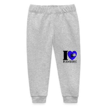 Hamburg , Tradition , Football Heart ,Hamburg (25) - Baby Organic Sweatpants by Stanley/Stella - heather grey - Front