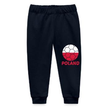 Poland Poland Polish Text Flag Football Cool Fan - Baby Organic Sweatpants by Stanley/Stella - navy - Front