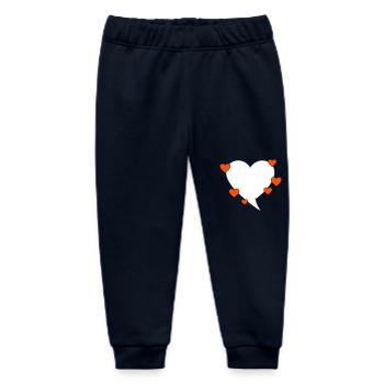 Speech bubble with hearts - Baby Organic Sweatpants by Stanley/Stella - navy - Front
