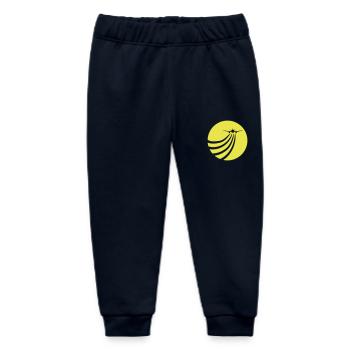 Airplane Flying In The Sun Flying Stripe Round - Baby Organic Sweatpants by Stanley/Stella - navy - Front