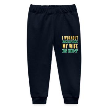 Ich trainiere, weil meine Frau heiß ist Bodybuilding-Fitnessstudio - Baby Organic Jogginghose Baby Tumbler von Stanley/Stella - Navy - Vorne