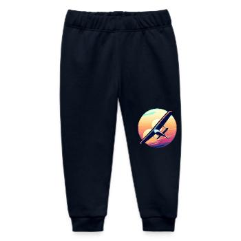 Glider at sunset design - Baby Organic Sweatpants by Stanley/Stella - navy - Front