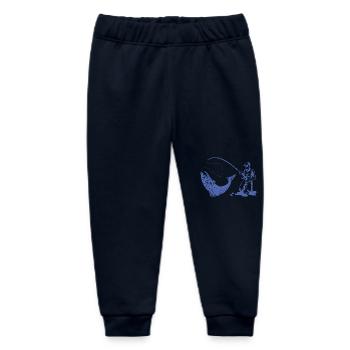 Angler Silhouette mit Angelrute und Forelle - Baby Organic Jogginghose Baby Tumbler von Stanley/Stella - Navy - Vorne