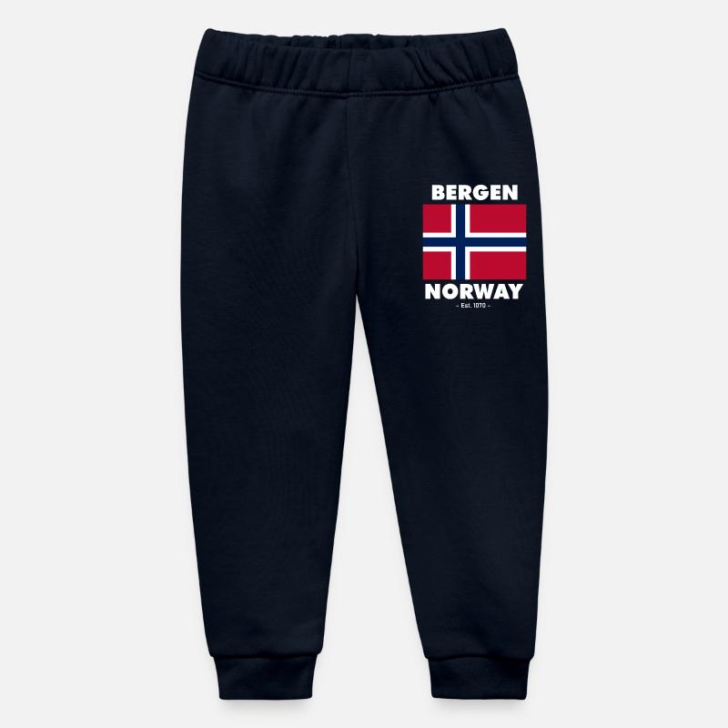 Drapeau de la Norvège - Bergen - Norge - Norwegen - Pantalon de jogging bébé bio Stanley/Stella - marine