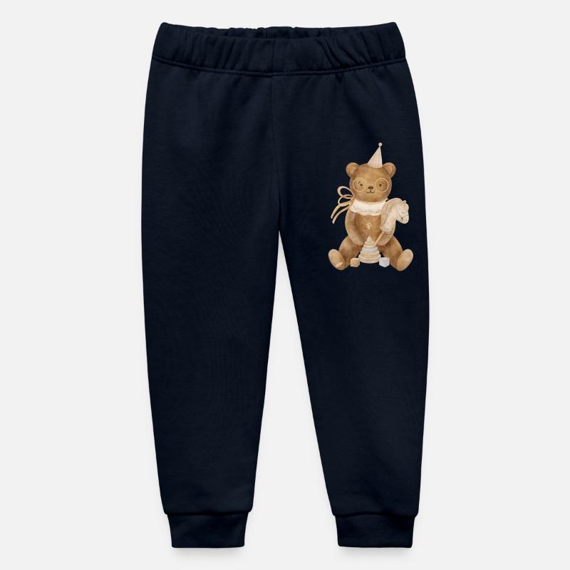 Ourson  fête d'anniversaire - Pantalon de jogging bébé bio Stanley/Stella - marine