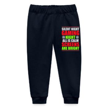 Silent Night Gaming Night All Calm Screens Bright - Baby Organic Jogginghose Baby Tumbler von Stanley/Stella - Navy - Vorne