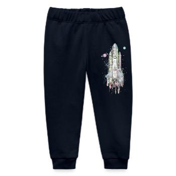 Navette spatiale imaginative - Design artistique - Pantalon de jogging bébé bio Stanley/Stella - marine - Devant